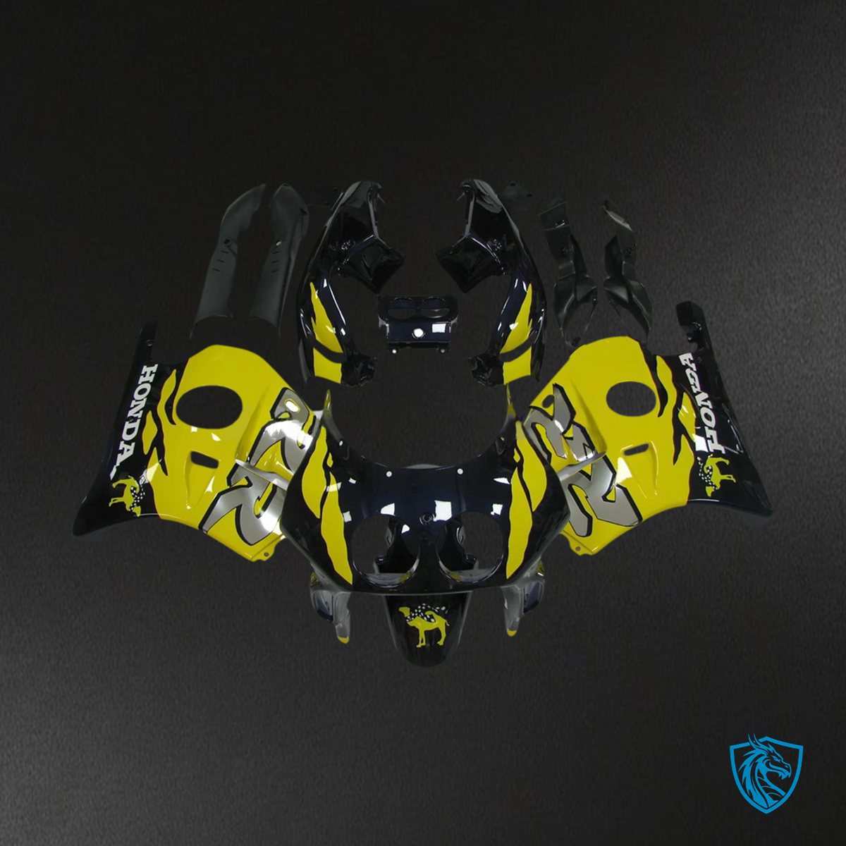 Honda CBR250RR MC22 (1990-1998) Black & Yellow - Fairing Kit
