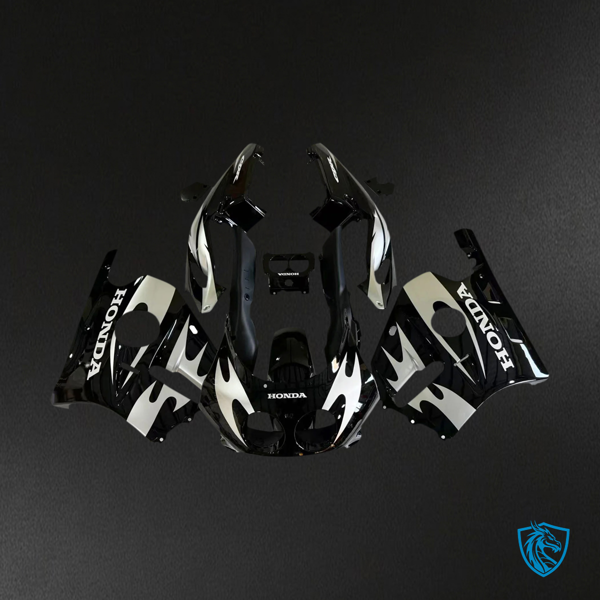 Honda CBR250RR MC22 (1990-1998) Black & Gray - Fairing Kit