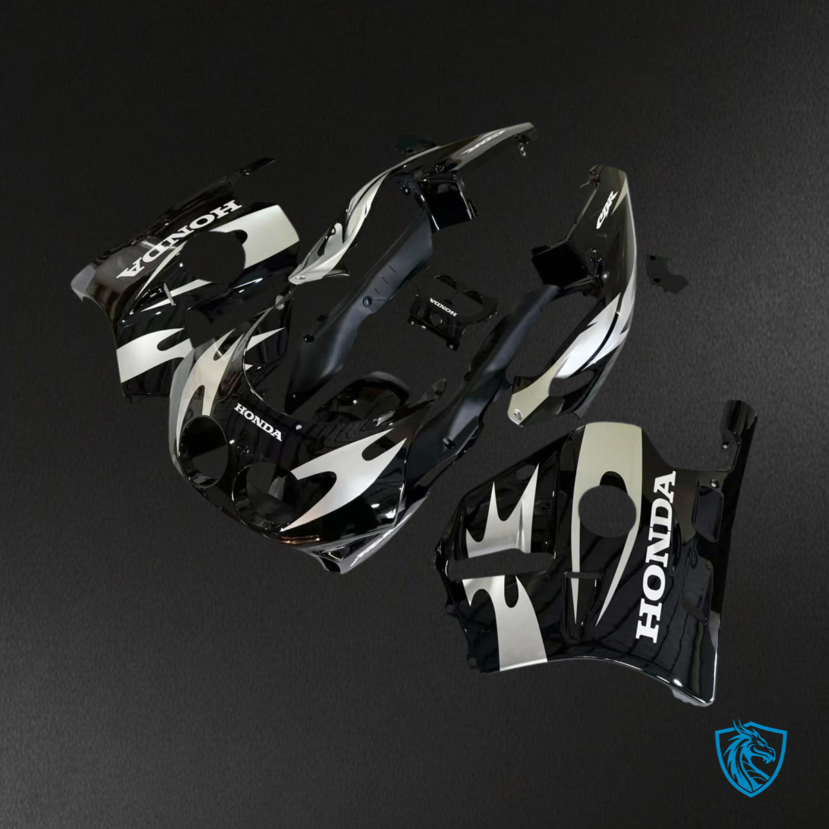 Honda CBR250RR MC22 (1990-1998) Black & Gray - Fairing Kit