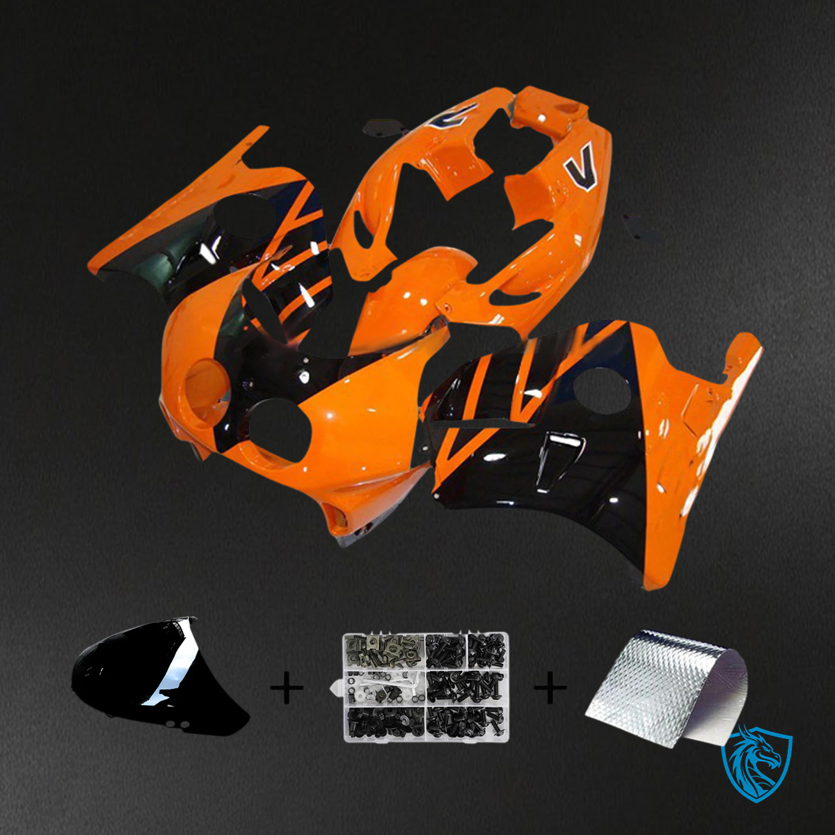 Honda CBR250RR MC22 (1990-1998) Orange & Black - Fairing Kit