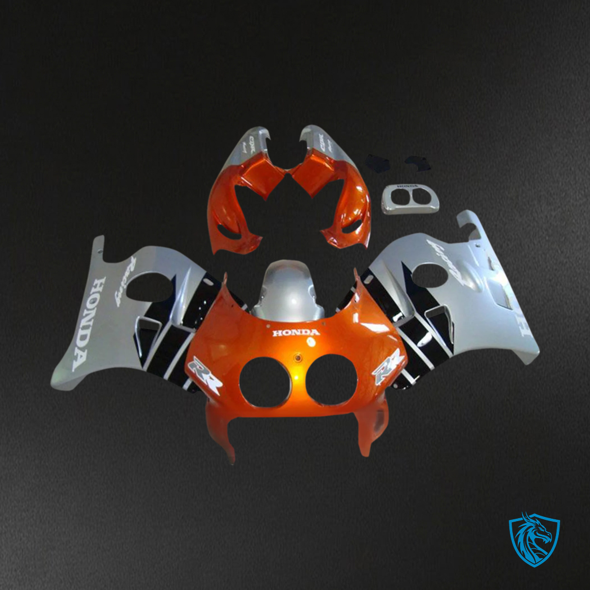 Honda CBR250RR MC22 (1990-1998) Orange & Silver - Fairing Kit