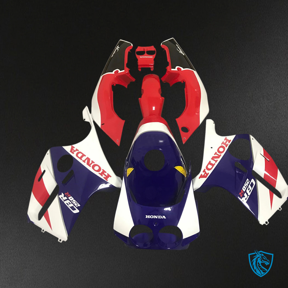 Honda CBR250RR MC22 (1990-1998) Red Blue Style 1 - Fairing Kit