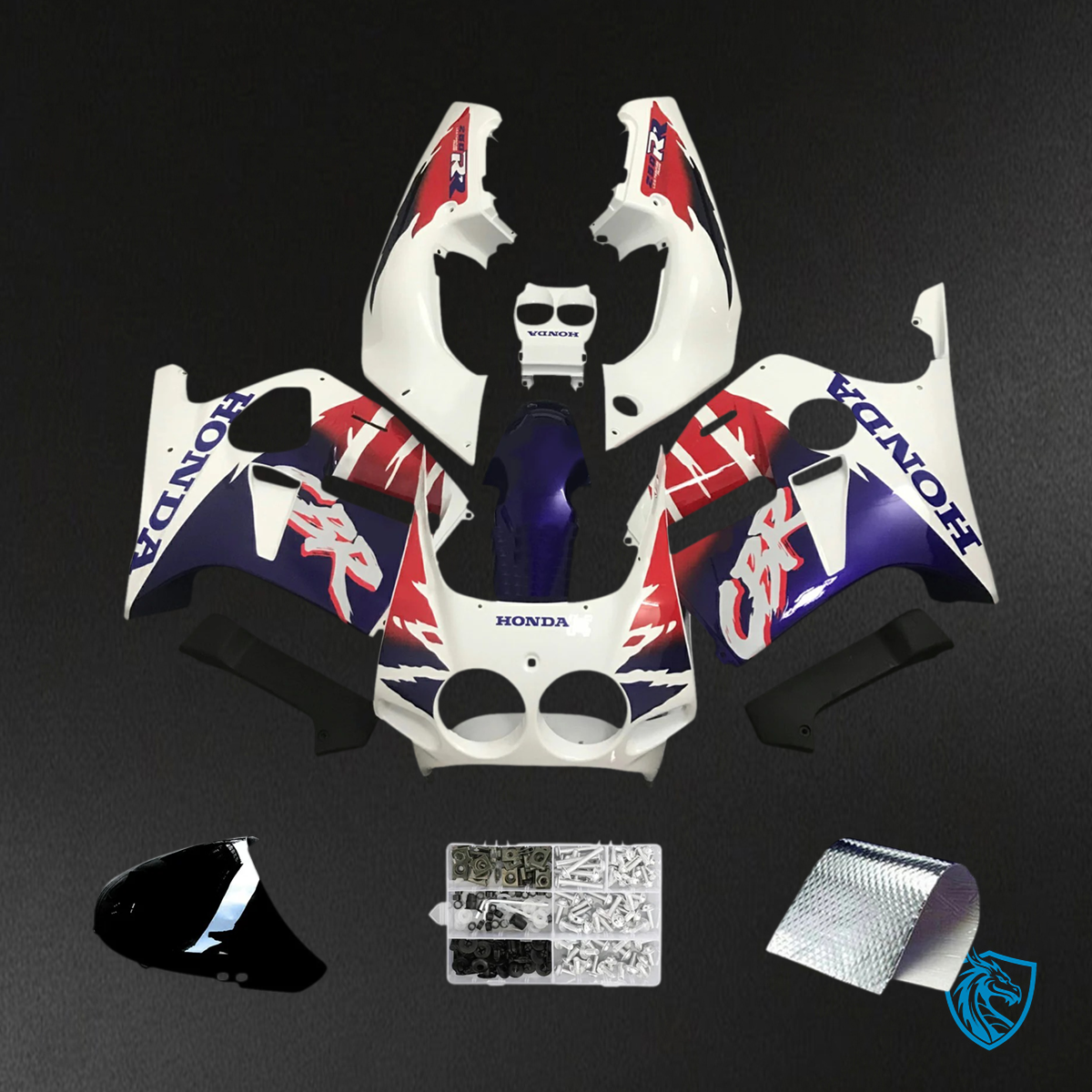 Honda CBR250RR MC22 (1990-1998) Red & Blue Style 2 - Fairing Kit