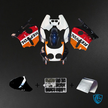 Honda CBR250RR MC22 (1990-1998) White Black & Orange Line - Fairing Kit