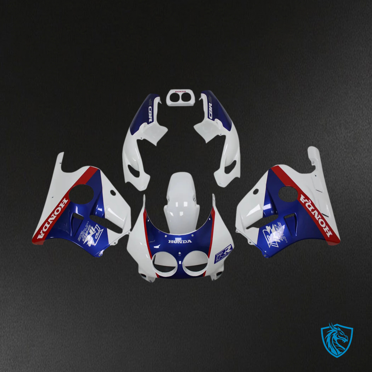 Honda CBR250RR MC22 (1990-1998) White & Blue - Fairing Kit