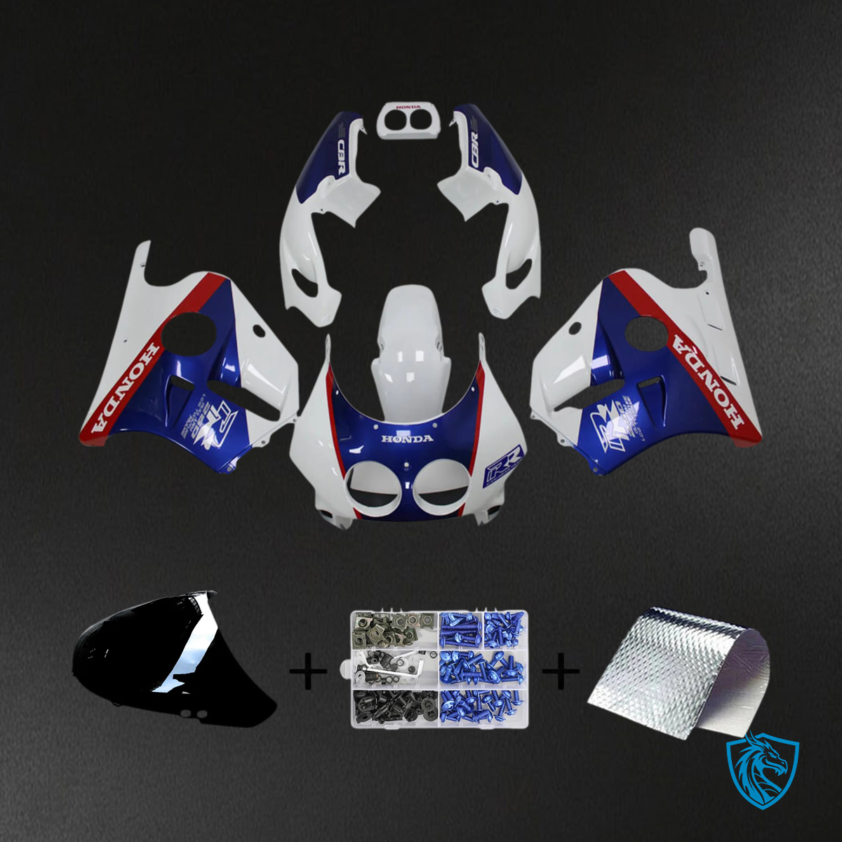 Honda CBR250RR MC22 (1990-1998) White & Blue - Fairing Kit
