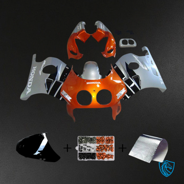Honda CBR250RR MC22 (1990-1998) Fairing Kit - Orange and Silver/Grey - ABS Bodywork