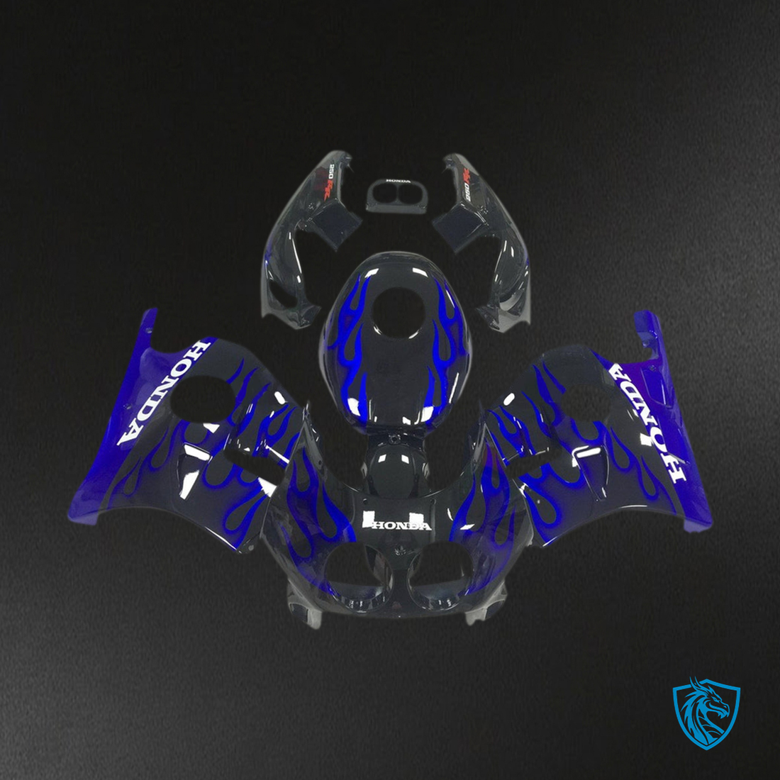 Honda CBR250RR MC22 (1990-1998) Fairing Kit - Black and Blue -  ABS Bodywork