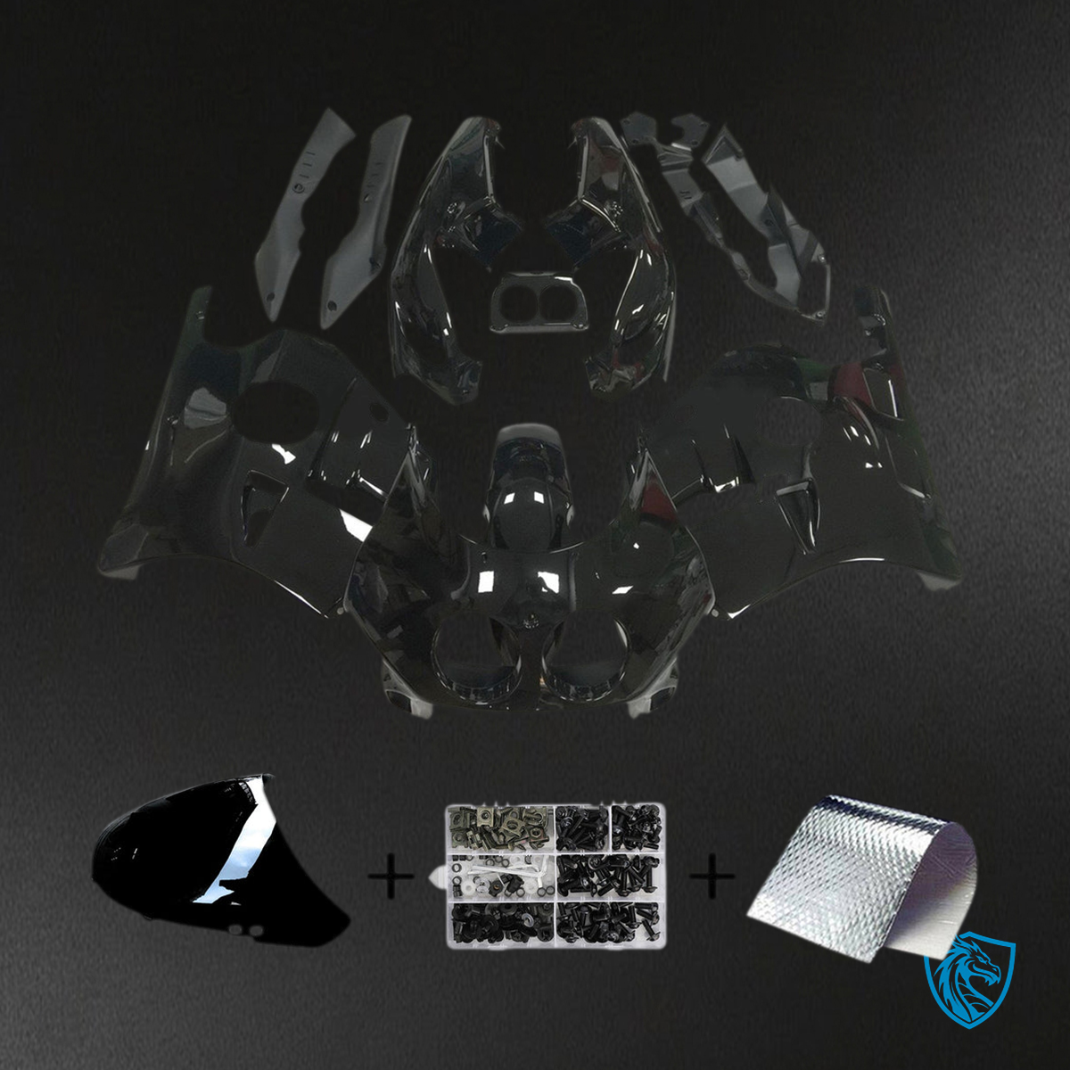 Honda CBR250RR MC22 (1990-1998) Fairing Kit - Gloss Black - ABS Bodywork