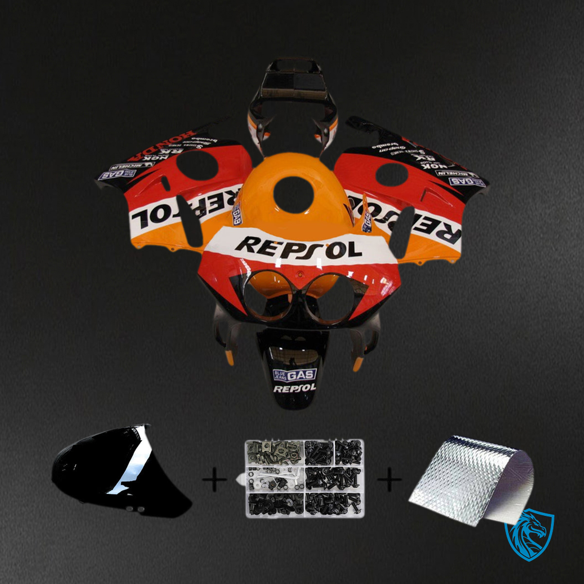 Honda CBR250RR MC22 (1990-1998) Fairing Kit - Gloss Classic Repsol - ABS Bodywork