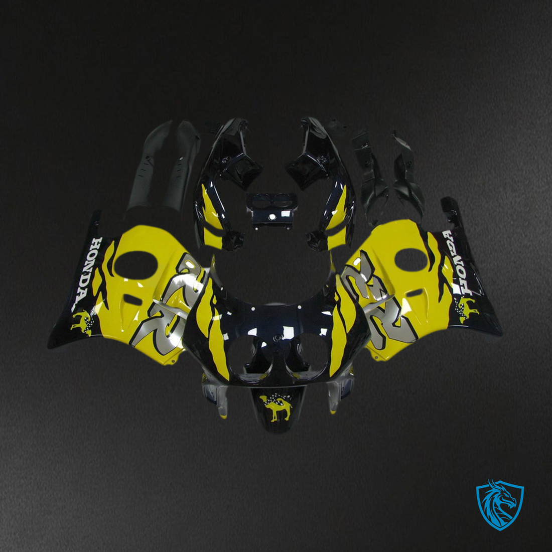 Honda CBR250RR MC22 (1990-1998) Fairing Kit - Black and Yellow -  ABS Bodywork