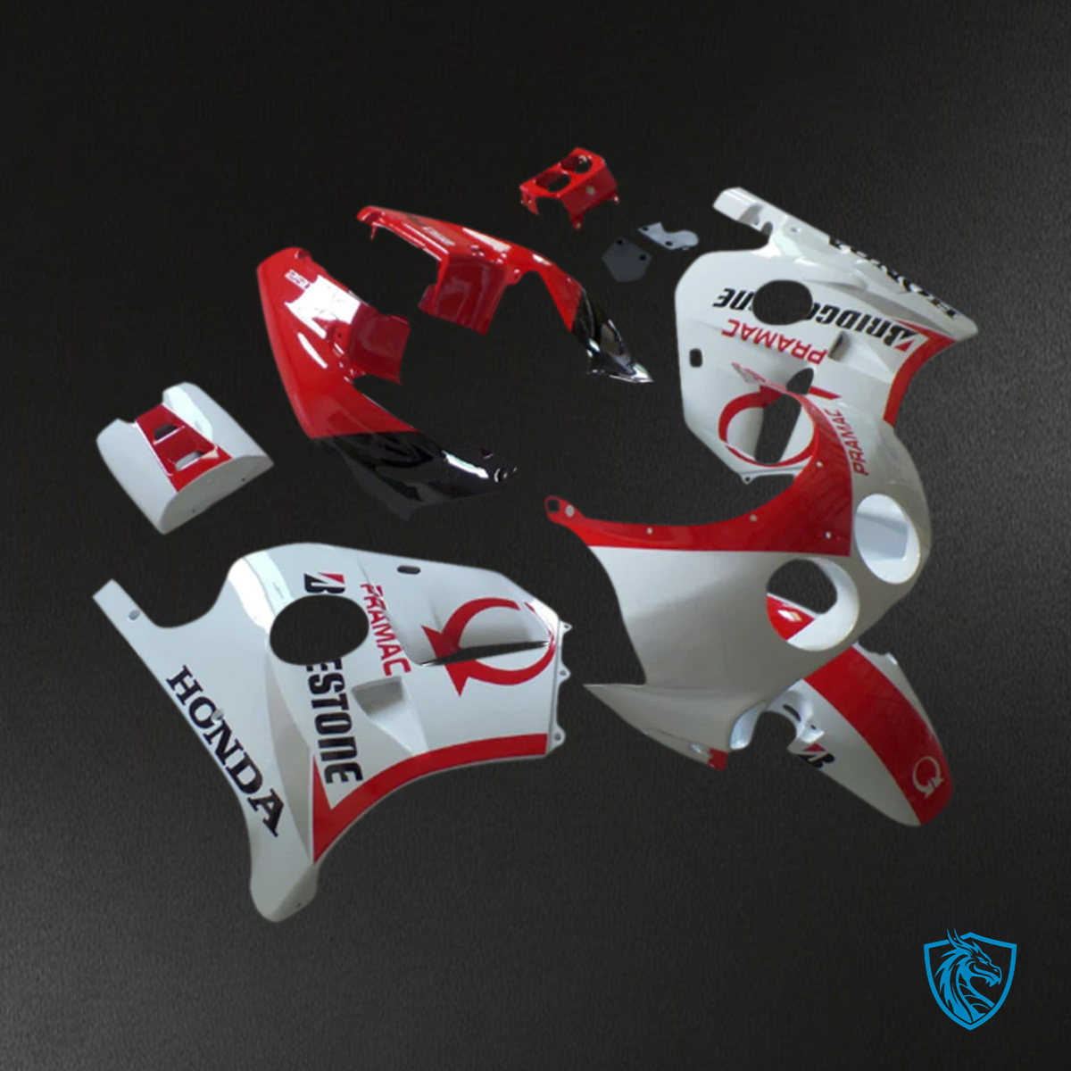 Honda CBR250RR MC22 (1990-1998 ) Fairing Kit - Gloss White and Red - ABS Bodywork