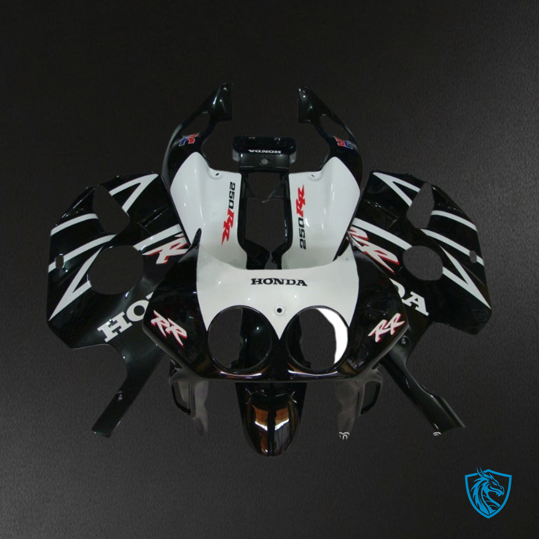 Honda CBR250RR MC22 (1990-1998) Fairing Kit - Black and White - ABS Bodywork