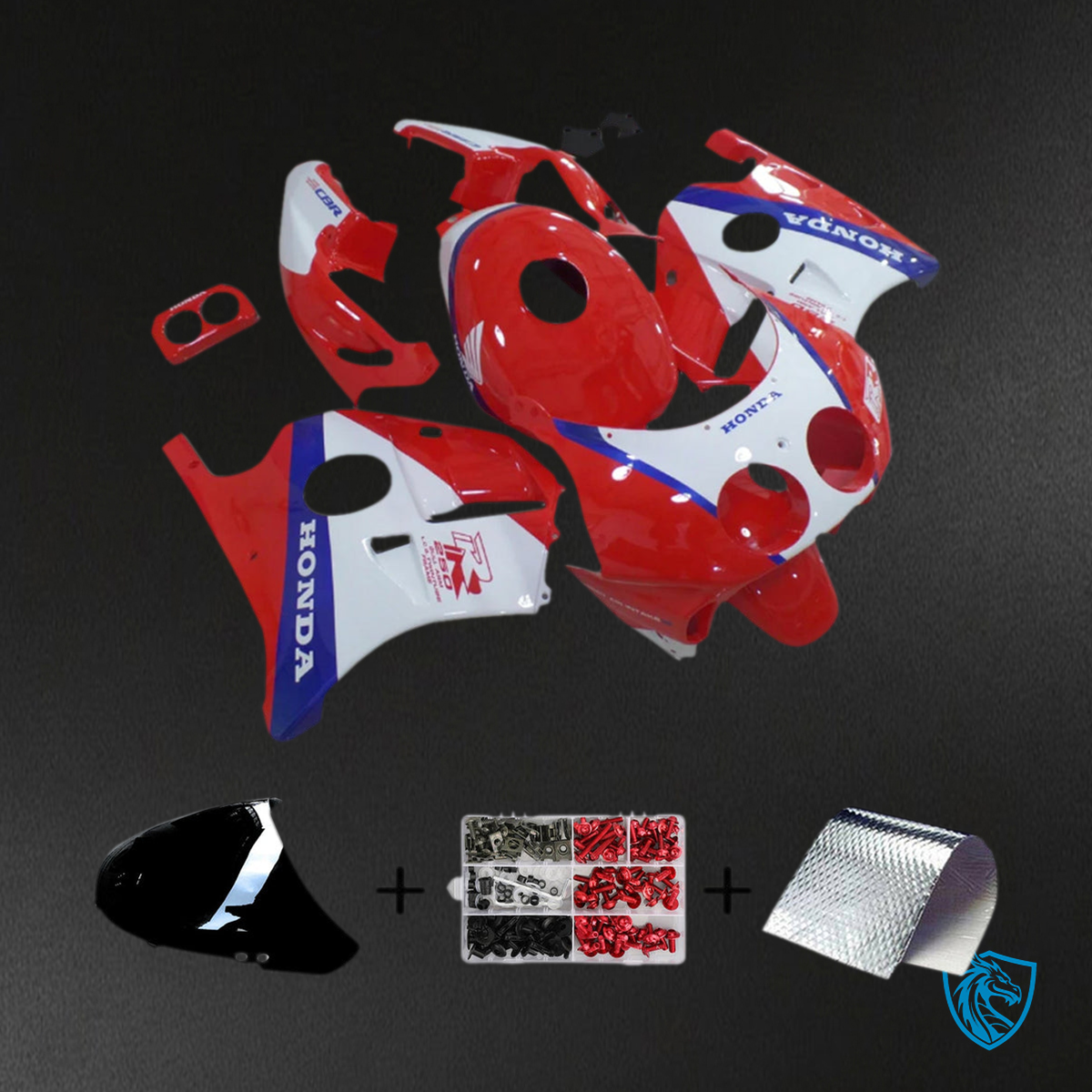 Honda CBR250RR MC22 (1990-1998)  Fairing Kit - White, Red, and Blue - ABS Bodywork