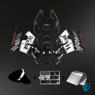 Honda CBR250RR MC22 (1990-1998) Fairing Kit - Black and White - ABS Bodywork