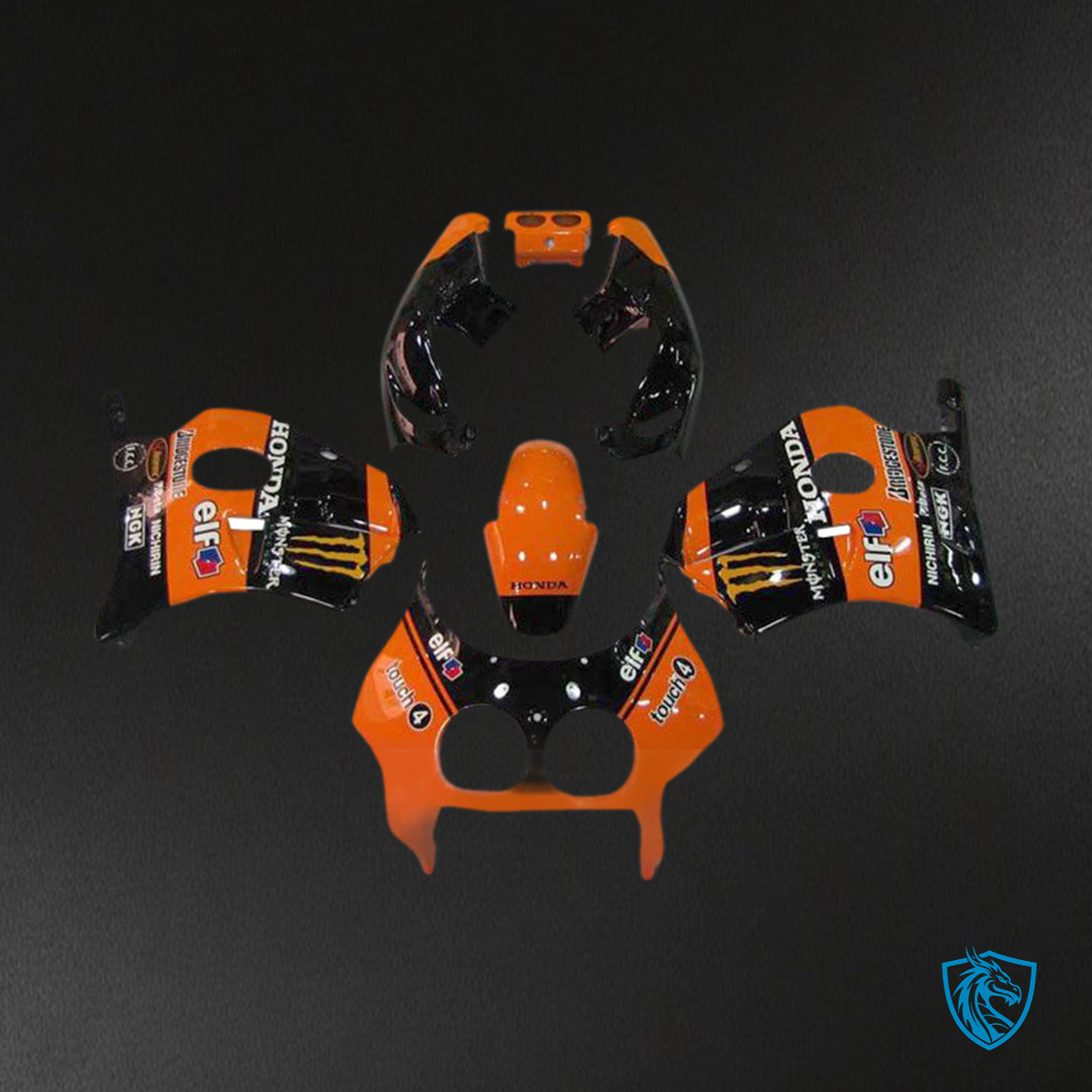 Honda CBR250RR MC22 (1990-1998 ) Fairing Kit - Orange and Black - ABS Bodywork