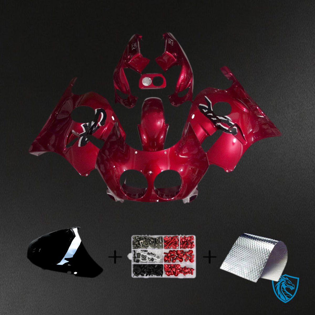 Honda CBR250RR MC22 (1990-1998)  Fairing Kit - Dark Red -  ABS Bodywork