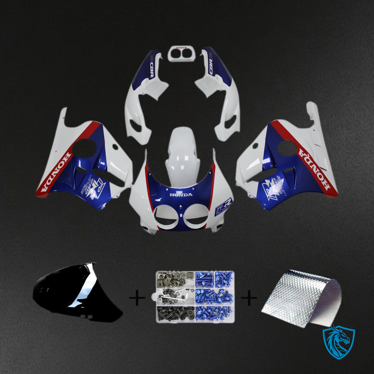 Honda CBR250RR MC22 (1990-1998) Fairing Kit -  White Blue and Red - ABS Bodywork