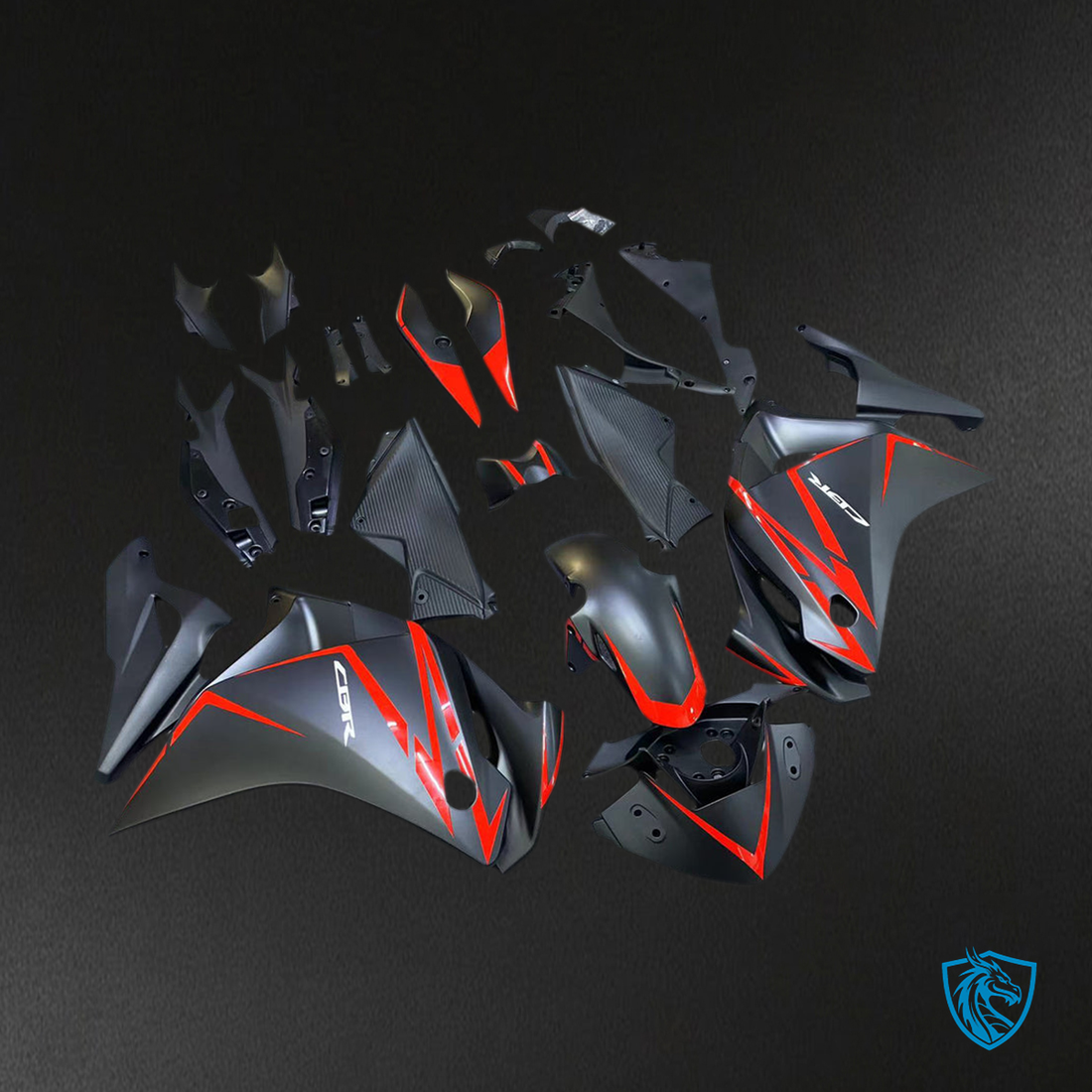 Honda CBR250R (2011-2015) Fairing Kit  - Matte Black & Red  - ABS Bodywork