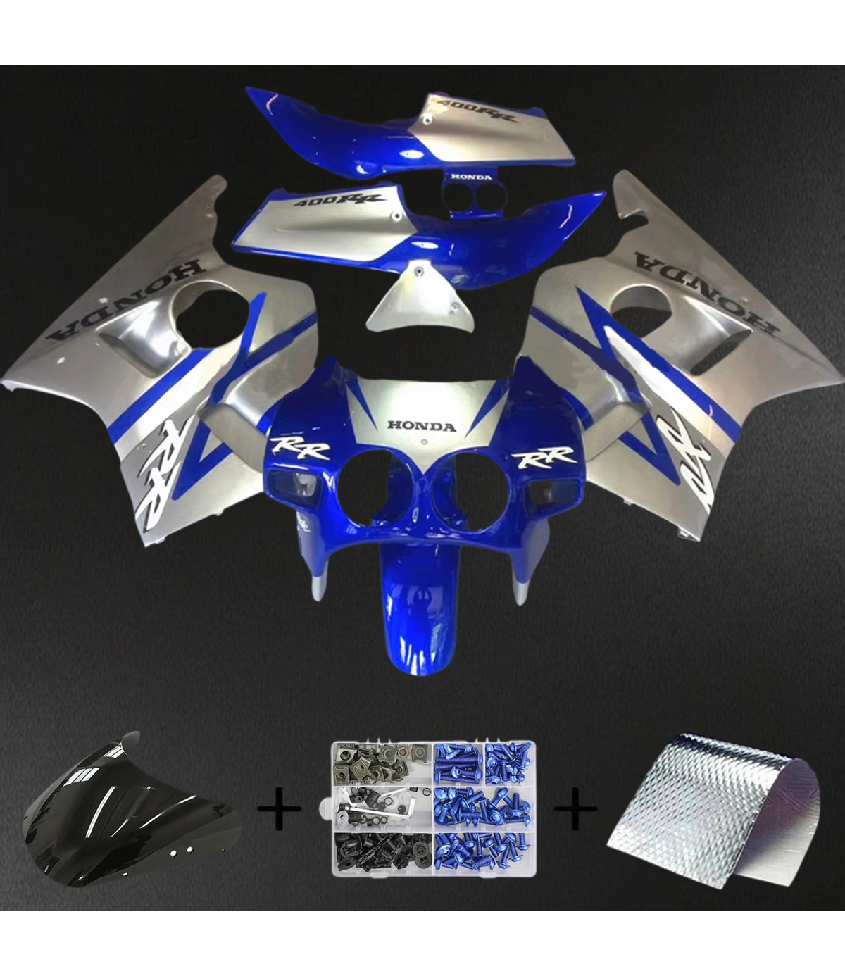Honda CBR400RR NC23 (1987-1989) Blue & Silver - Fairing Kit