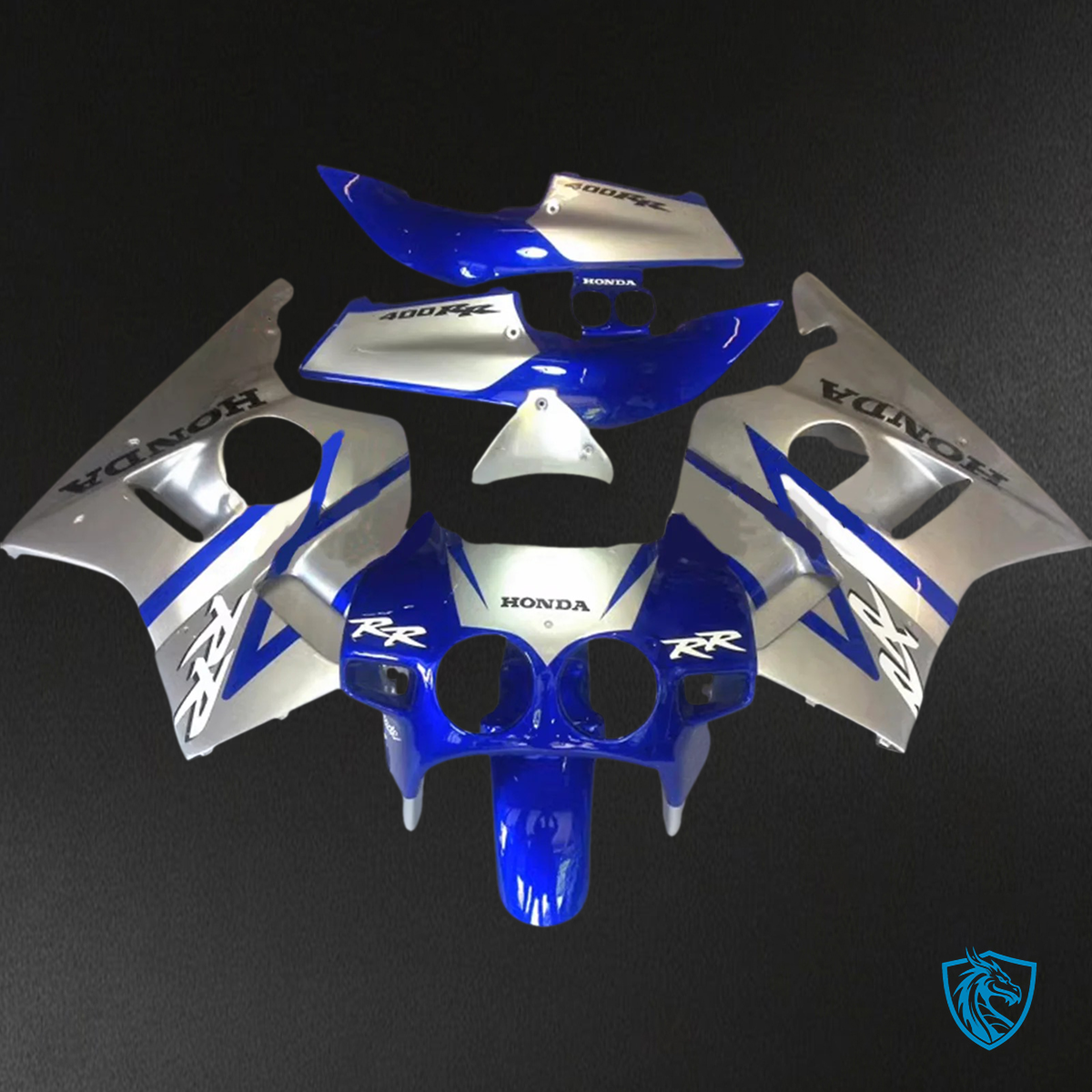 Honda CBR400RR NC23 (1987-1989) Blue & Silver - Fairing Kit