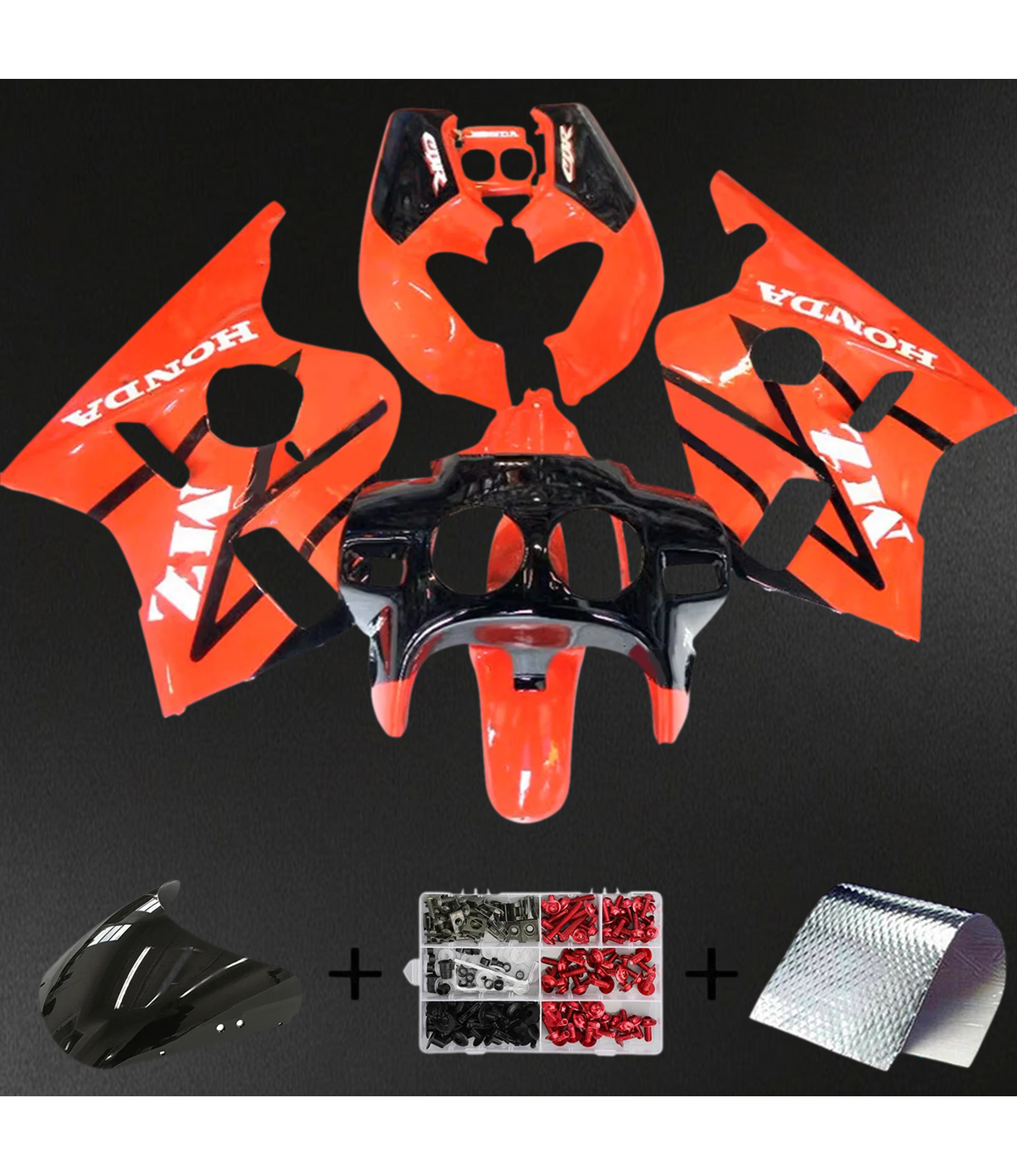 Honda CBR400RR NC23 (1987-1989) Orange & Black - Fairing Kit