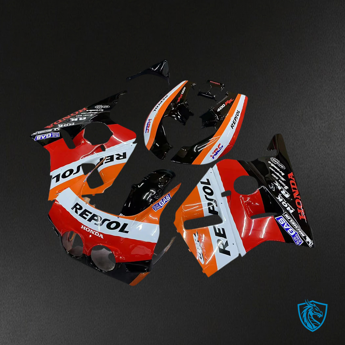 Honda CBR400RR NC23 (1987-1989) Orange & Red Repjol - Fairing Kit