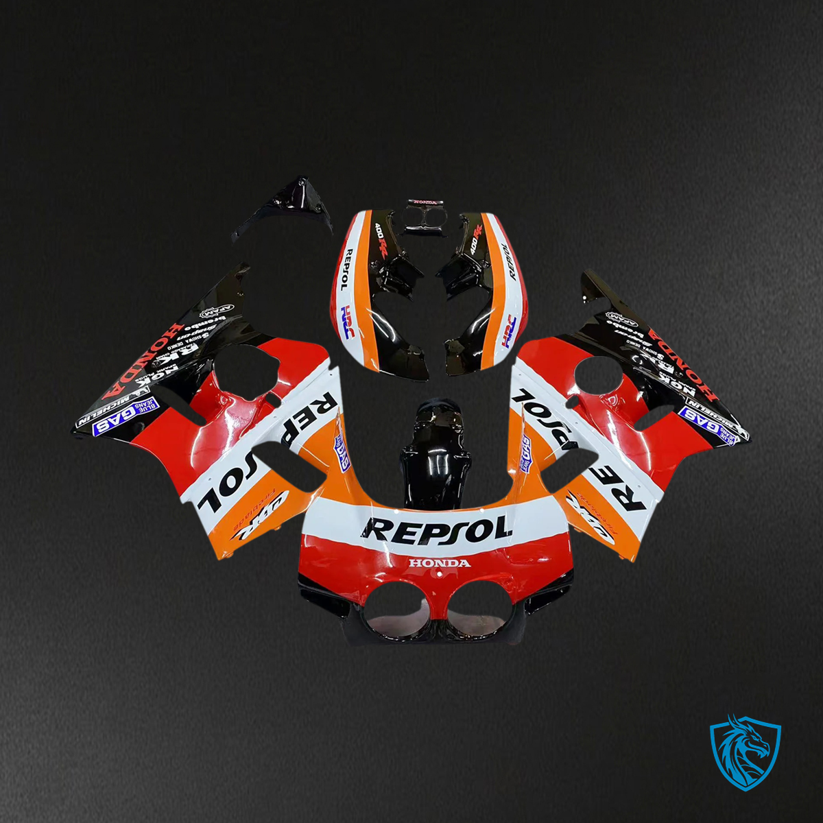 Honda CBR400RR NC23 (1987-1989) Orange & Red Repsol - Fairing Kit
