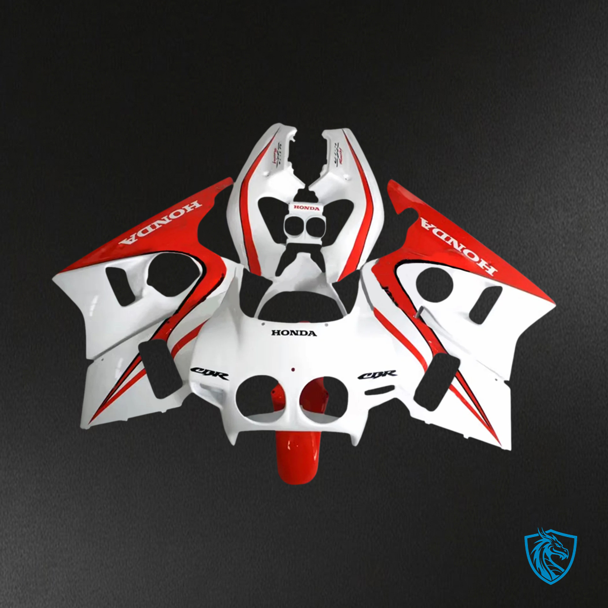 Honda CBR400RR NC23 (1987-1989) White & Red Fairing Kit