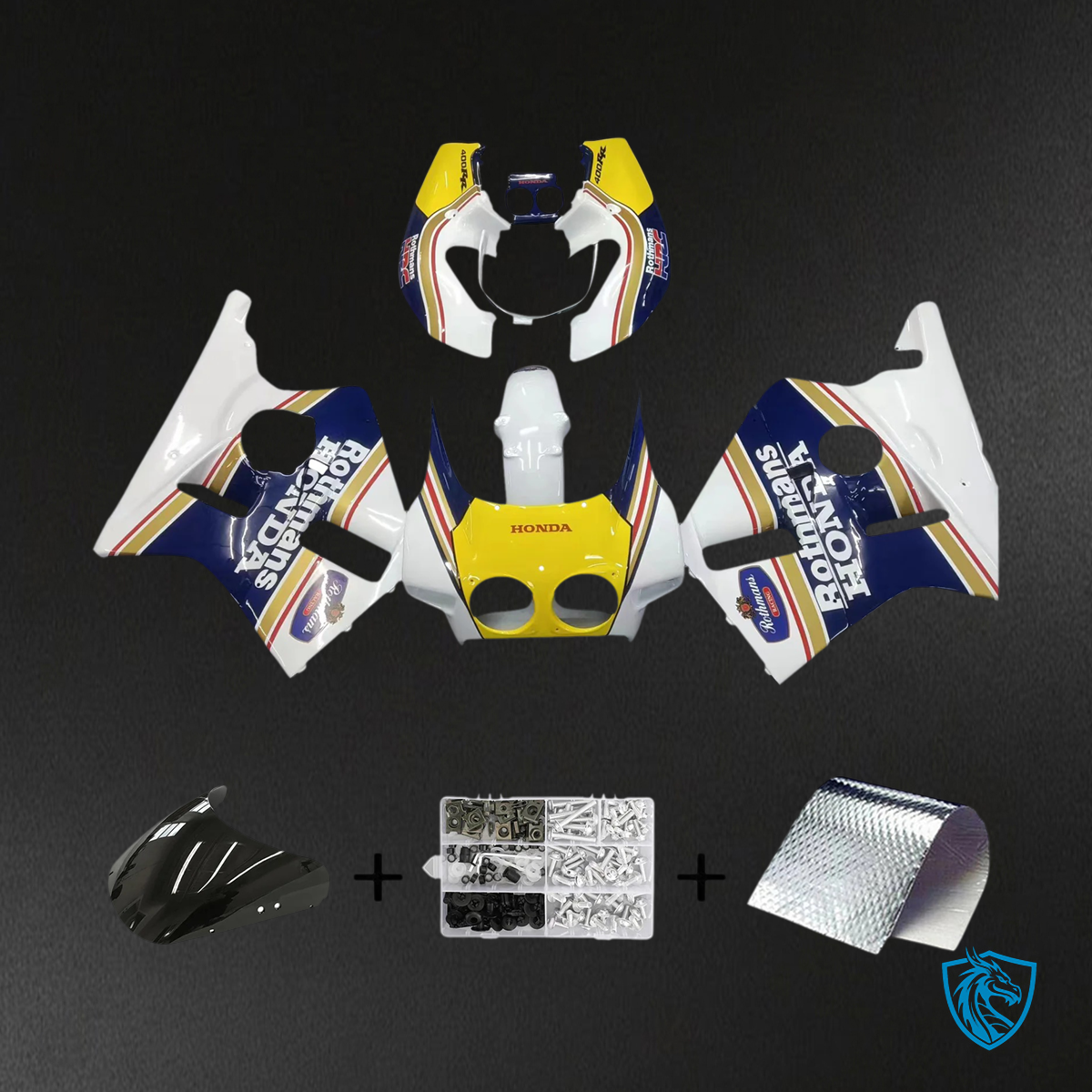 Honda CBR400RR NC23 (1987-1989) Yellow & Blue - Fairing Kit