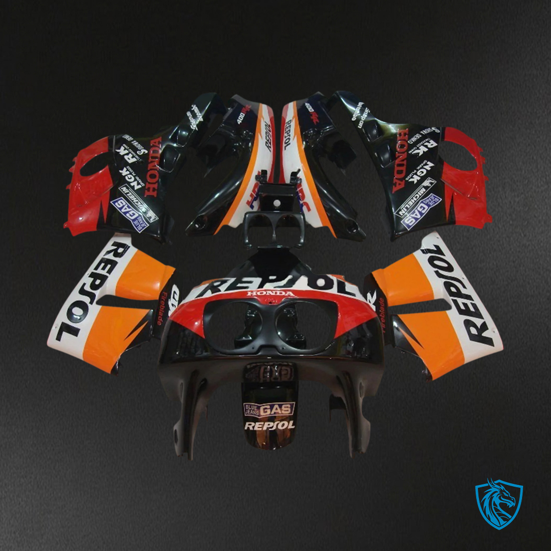 Honda CBR400RR NC29 (1990-1999) Red & Orange Repjol - Fairing Kit