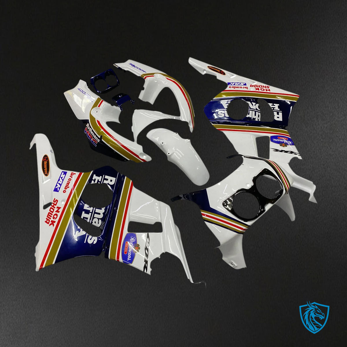 Honda CBR400RR NC29 (1990-1999) Yellow & Blue Stripe - Fairing Kit