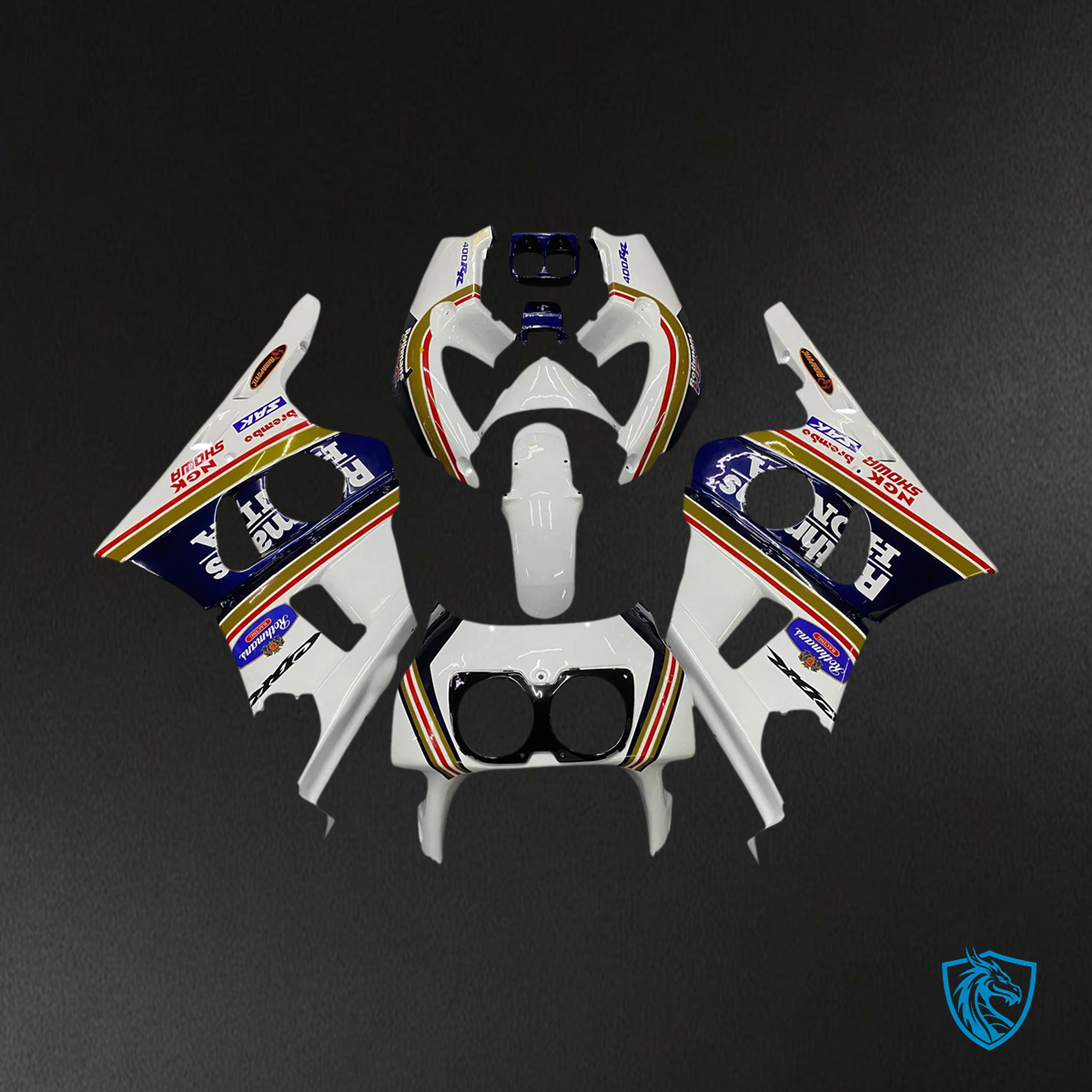 Honda CBR400RR NC29 (1990-1999) Yellow & Blue Stripe - Fairing Kit