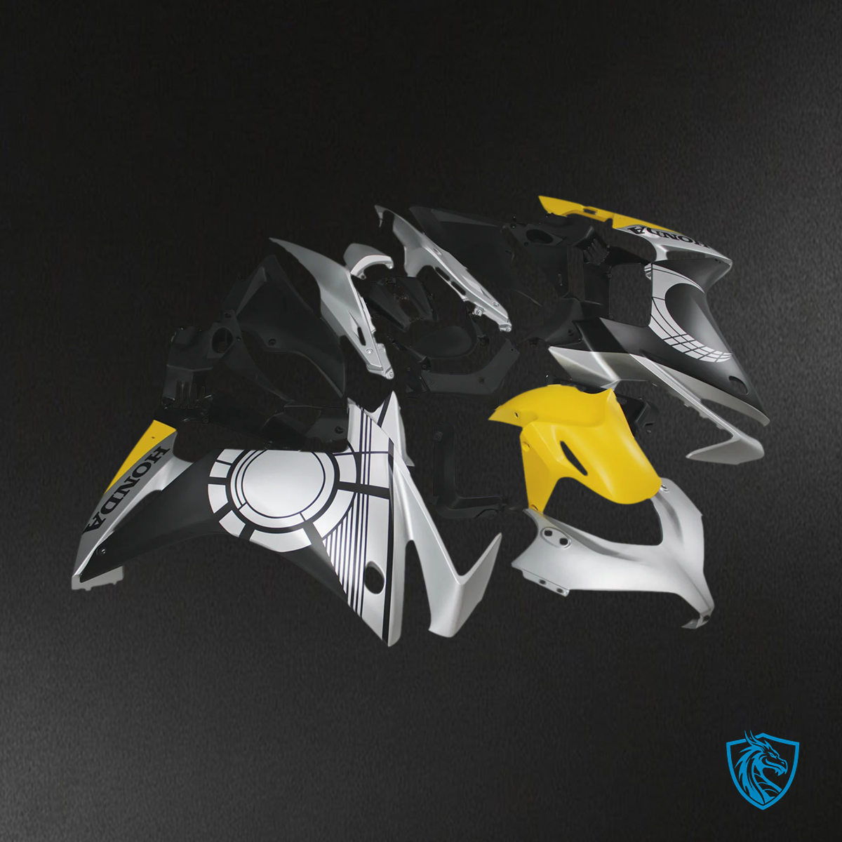 Honda CBR500R (2013-2015) Gray & Yellow - Fairing Kit