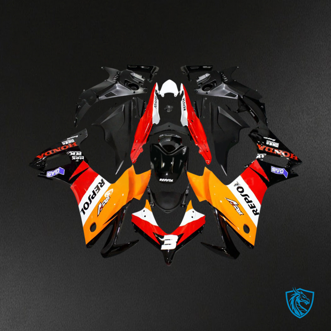 Honda CBR500R (2013-2015) Red & Orange Repjol - Fairing Kit