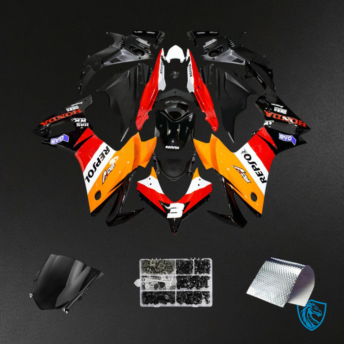 Honda CBR500R (2013-2015) Red & Orange Repjol - Fairing Kit