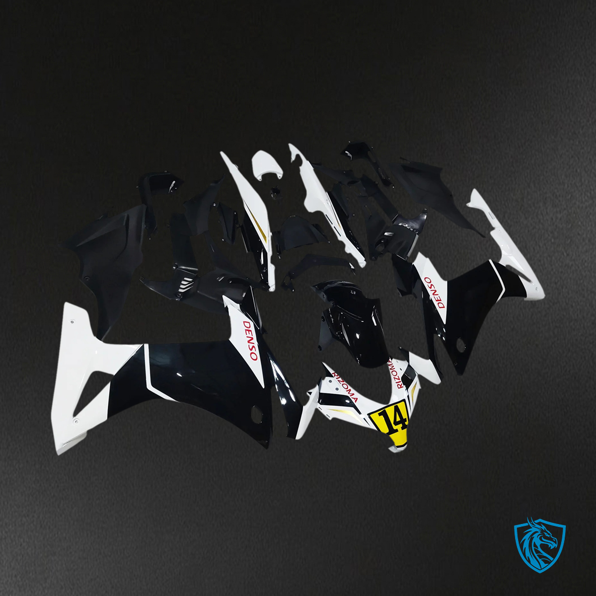 Honda CBR500R (2013-2015) White & Black - Fairing Kit