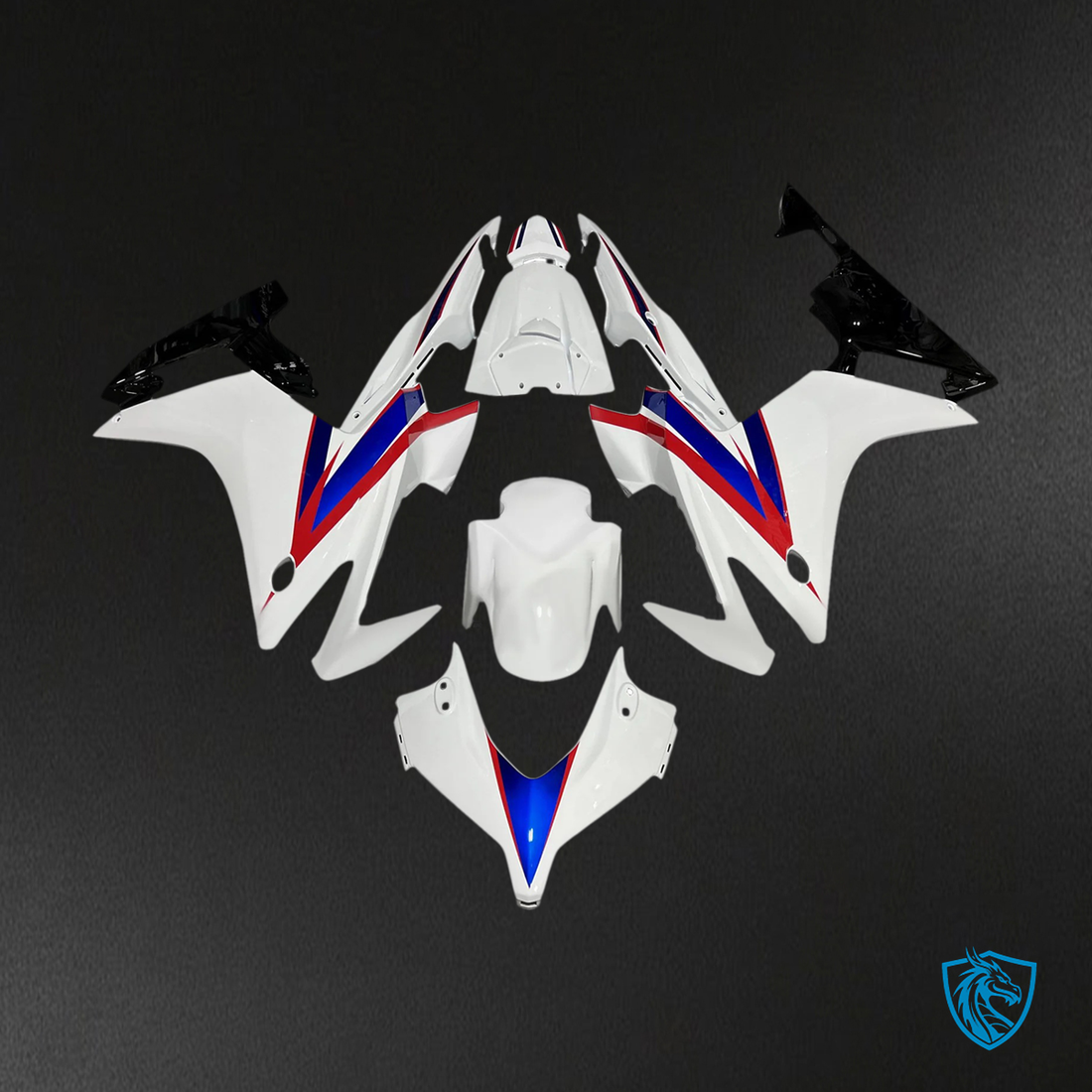 Honda CBR500R (2013-2015) White & Red Line - Fairing Kit