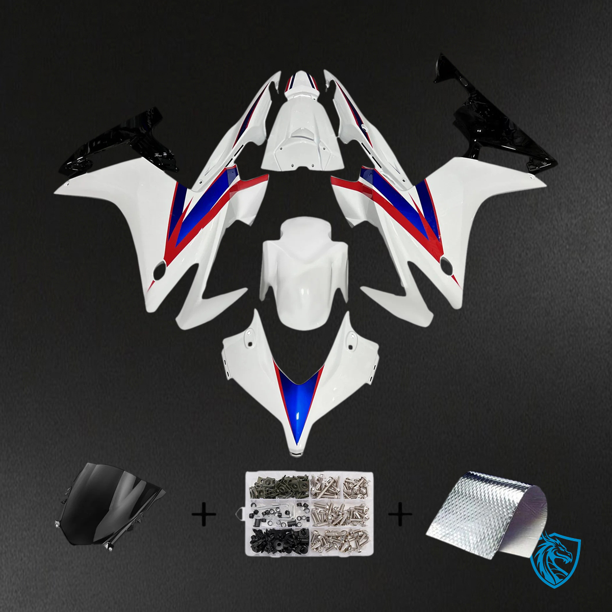 Honda CBR500R (2013-2015) White & Red Line - Fairing Kit