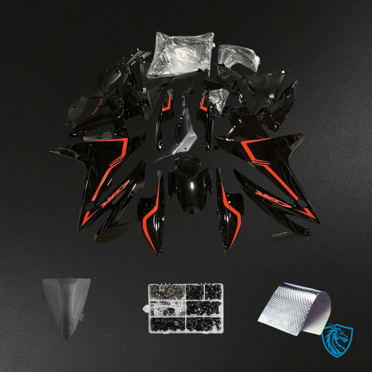 Honda CBR500R (2016-2018) Black & Red - Fairing Kit