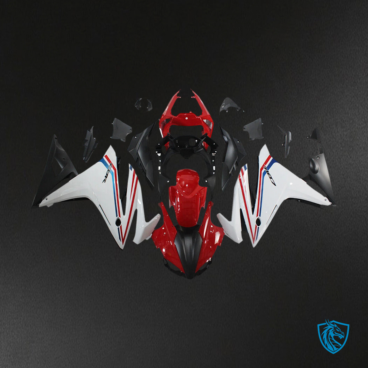 Honda CBR500R (2016-2018) Black Red & White - Fairing Kit