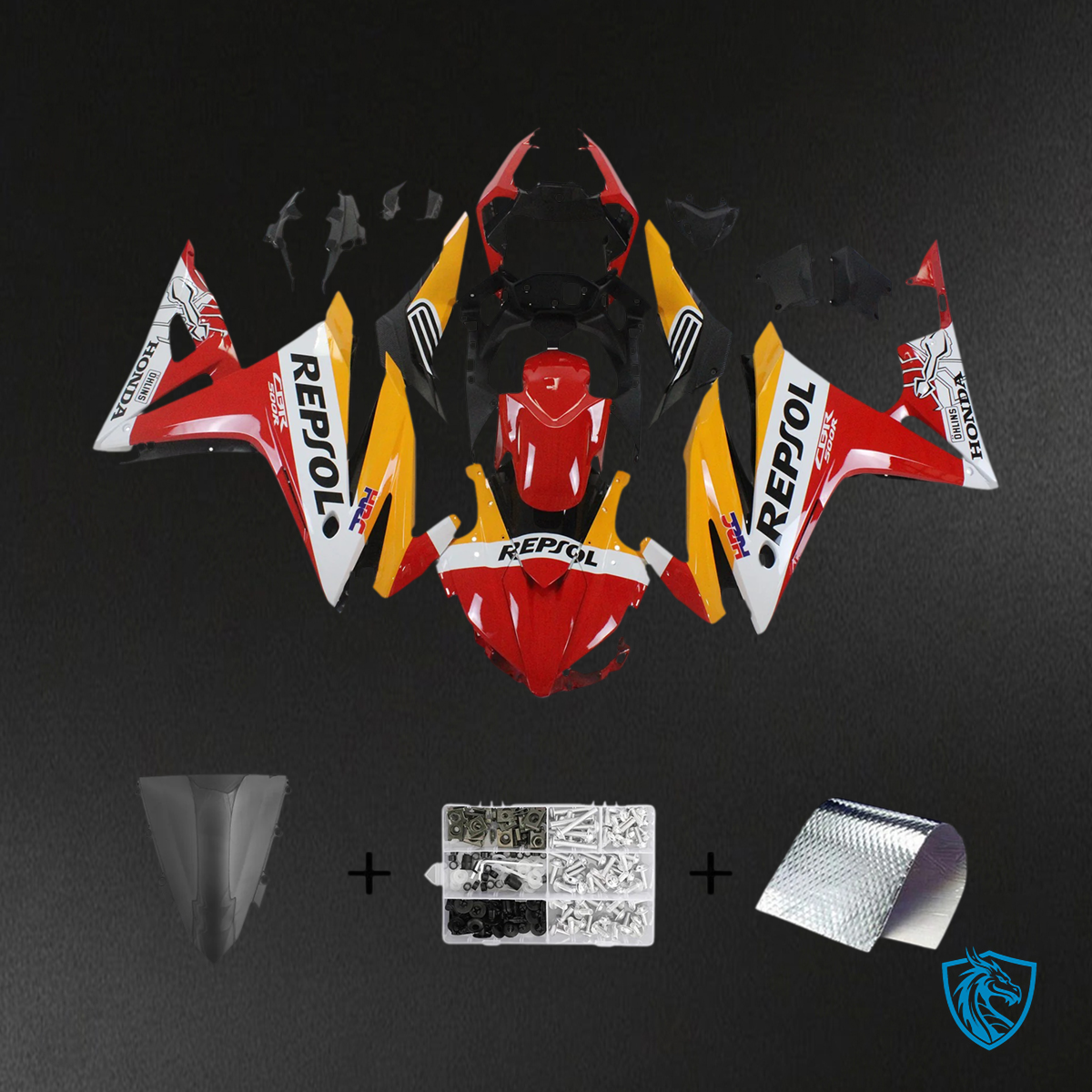 Honda CBR500R (2016-2018) Red & Orange Repjol - Fairing Kit