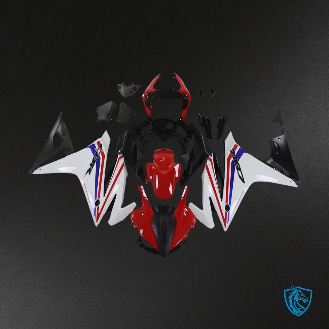 Honda CBR500R (2016-2018) White & Red - Fairing Kit