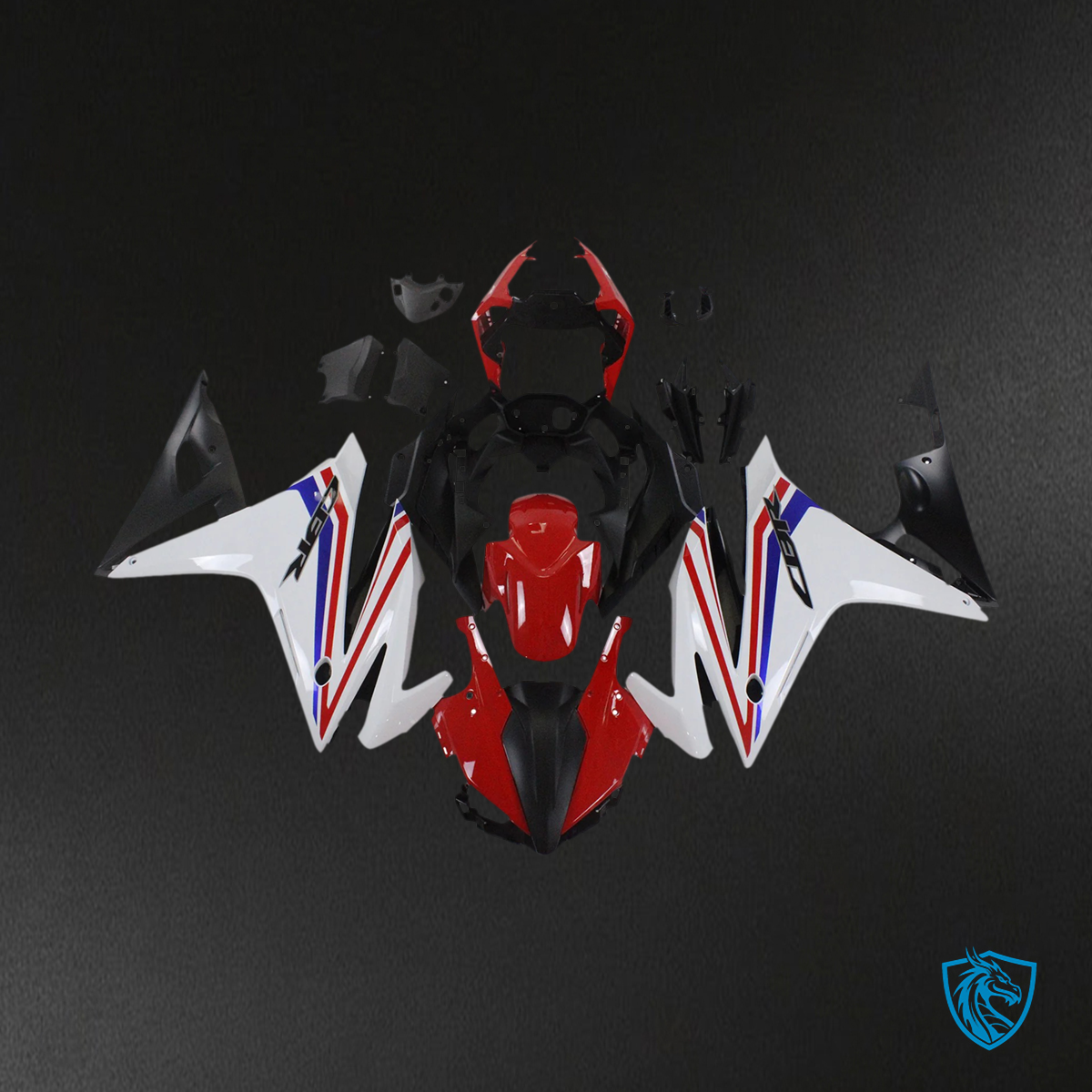 Honda CBR500R (2016-2018) White & Red - Fairing Kit