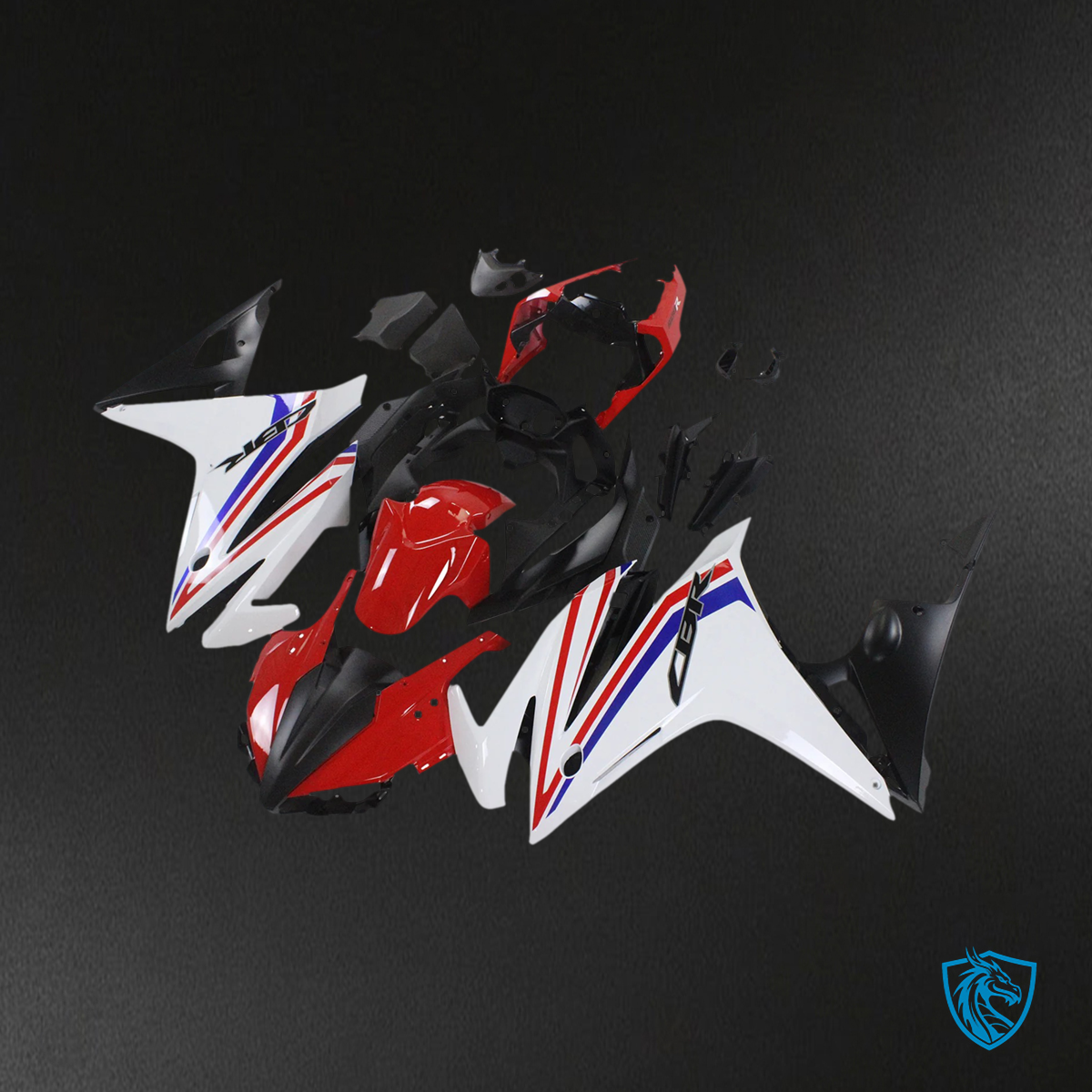 Honda CBR500R (2016-2018) White & Red - Fairing Kit