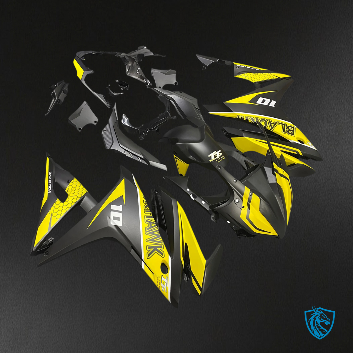 Honda CBR500R (2016-2018) Yellow & Black - Fairing Kit