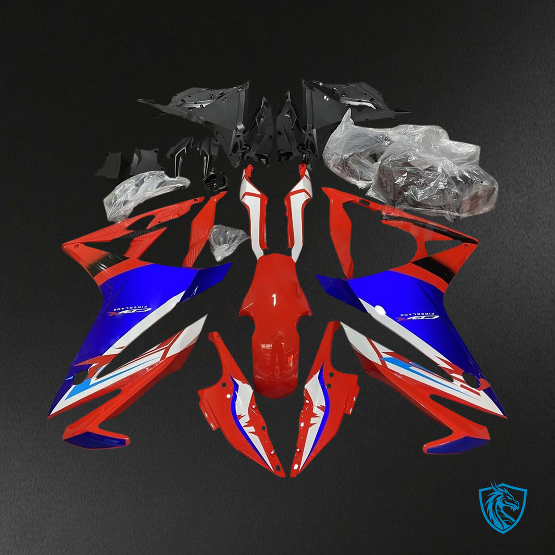 Honda CBR500R (2016-2018) Red Blue & Black - Fairing Kit