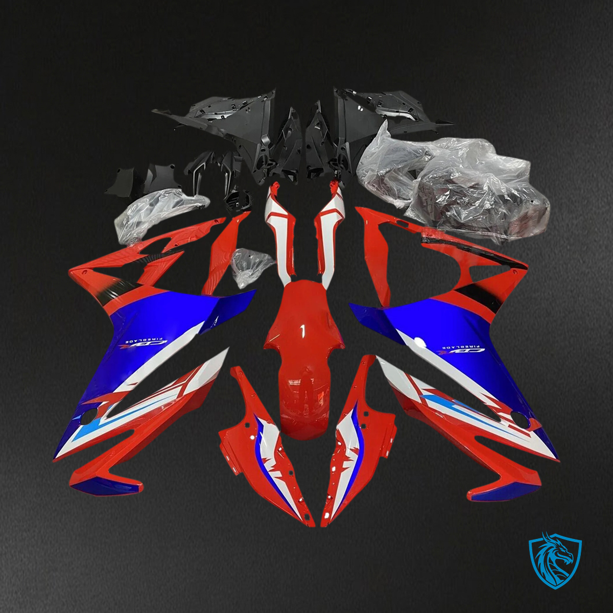 Honda CBR500R (2016-2018) Red Blue & Black - Fairing Kit