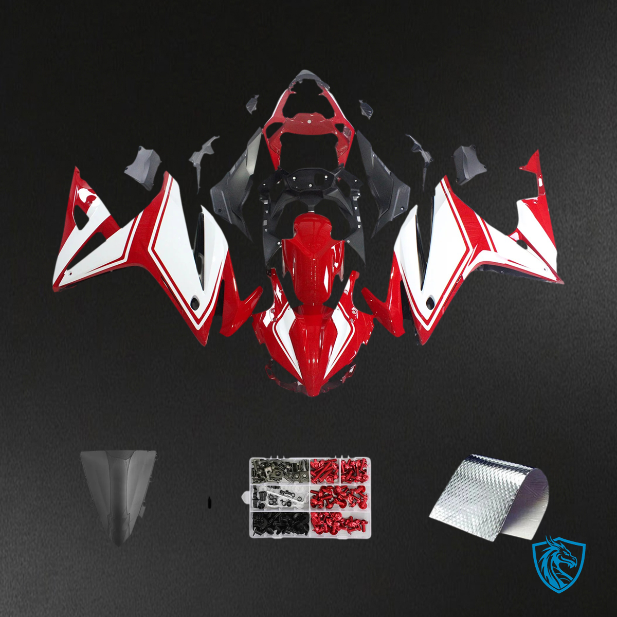 Honda CBR500R (2016-2018) Red & White - Fairing Kit