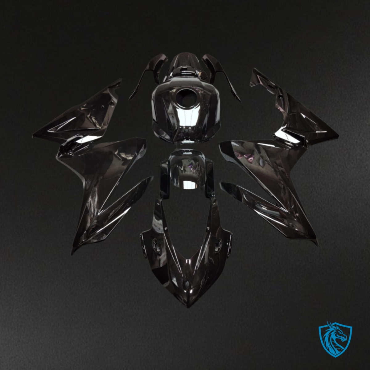 Honda CBR500R (2019-2021) Dark Metallic Black - Custom ABS Fairing Kit
